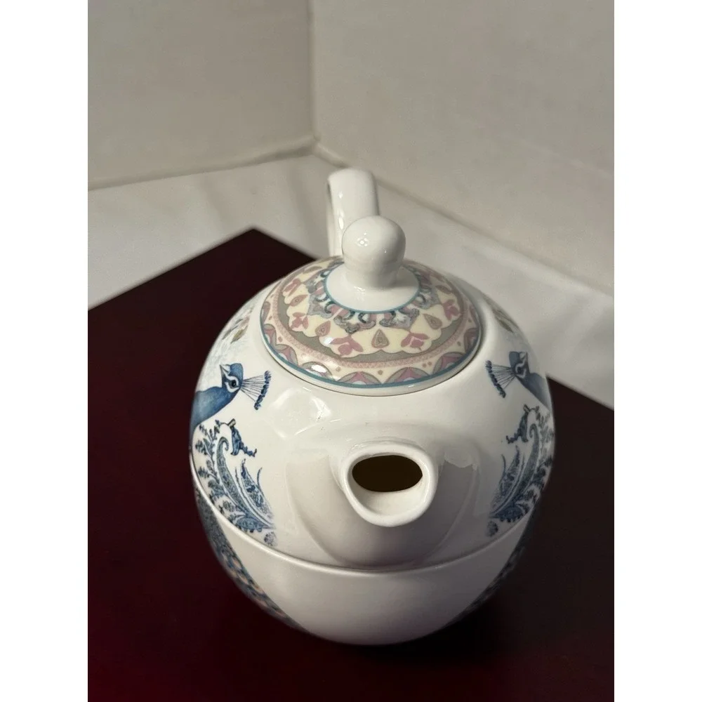 Delton Products Peacock Porcelain Tea for One Set  5.8
